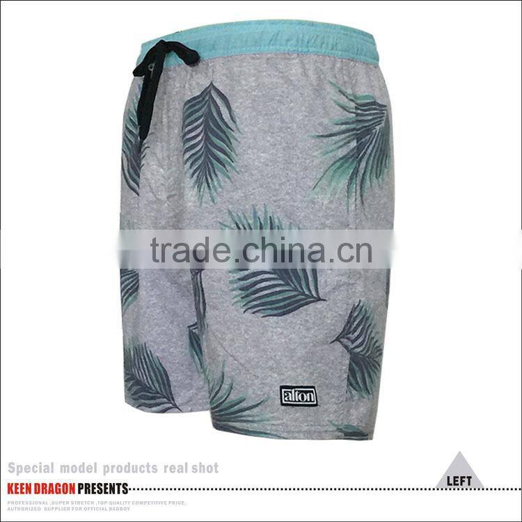 Leaf print swimming wear custom logo popular mens summer shorts