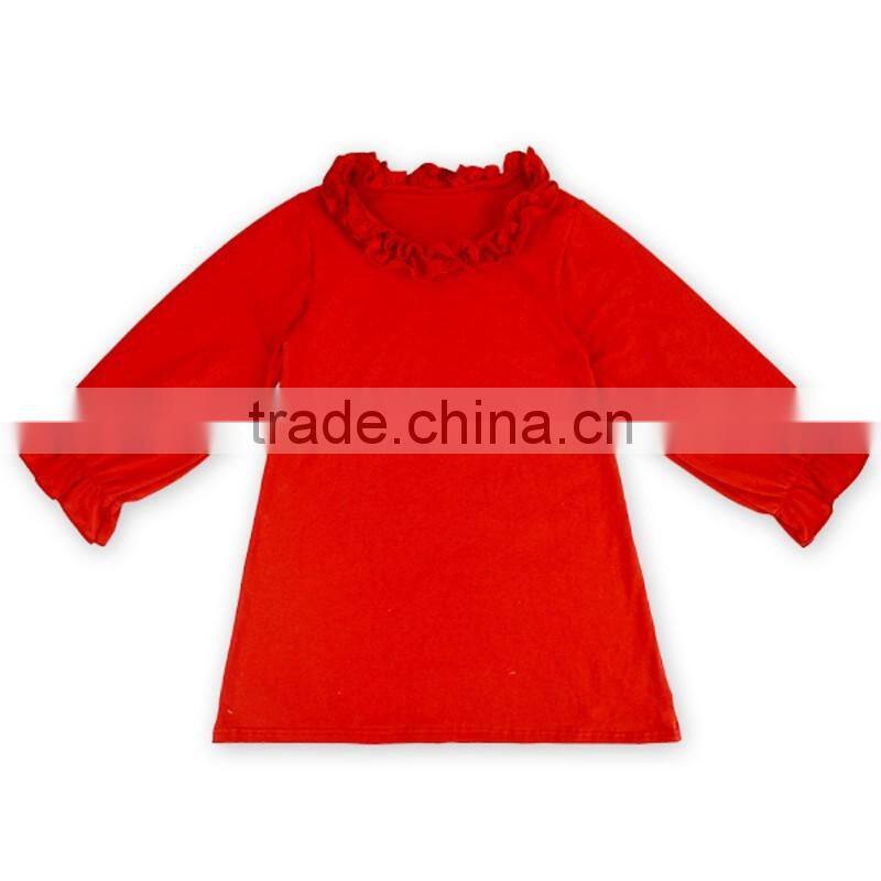 Best Selling Red Long Sleeve Girl Latest Design Spring Tops LBF2015122503