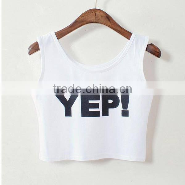 2015 New Arrival Design Your Own Printing Sexy Young Lady Short Tank Top