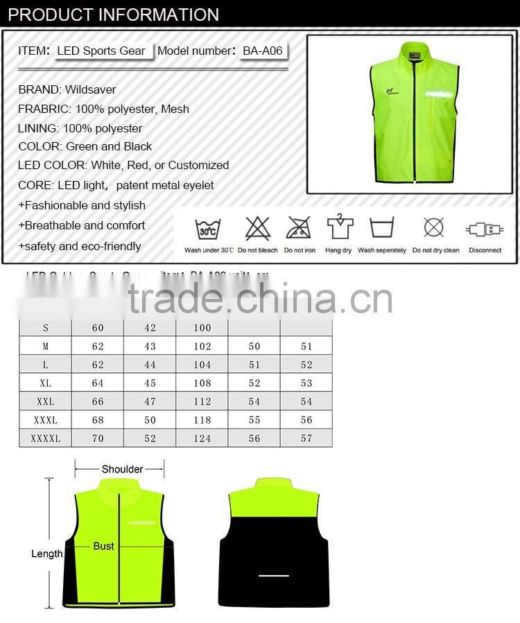 LED Flashing Warning Safety high quality custom sportswear