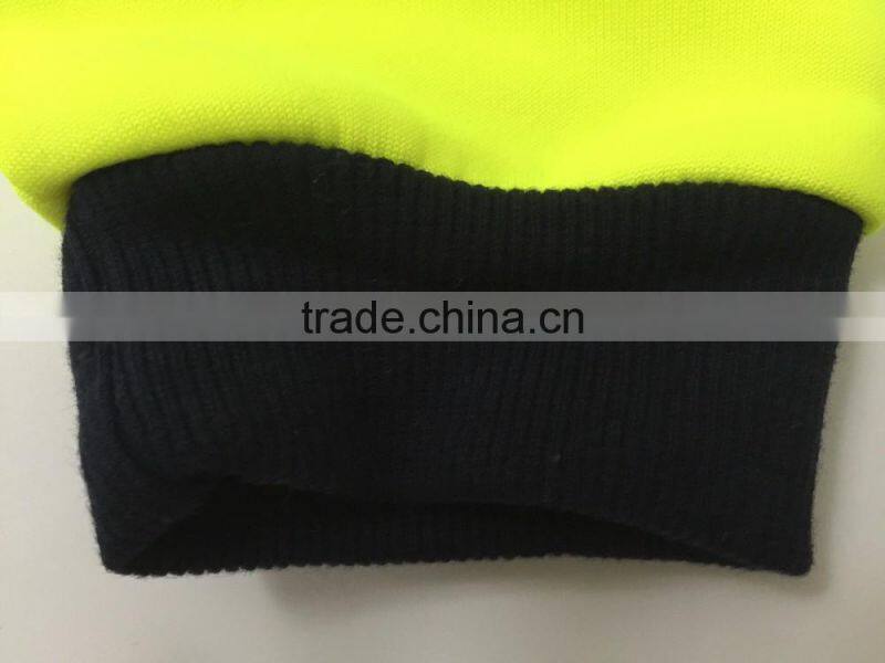 80% polyester 20% cotton fleece high visibility jacket safety sweatshirt