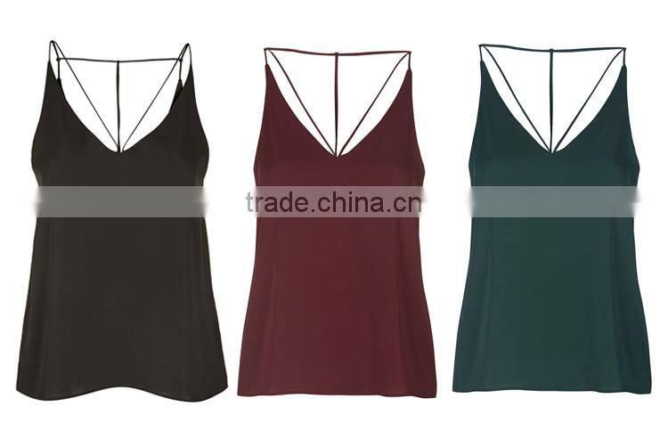 Most fashionable variety of colors strappy plunge cami top