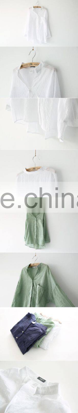 2015 Latest 100 Soft Washed Pure Cotton Longline Linen Wholesale Women import clothing from china