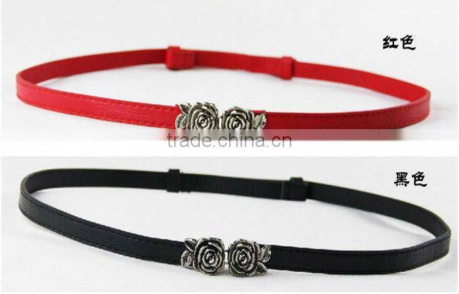 2013 fashion belts women with rosy shape buckle