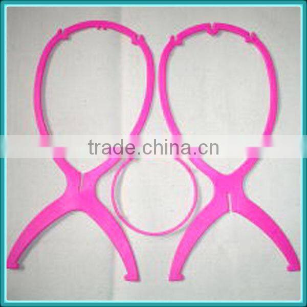 Alibaba Wholesale Cheap Plastic Wig Stand,Hair Extension Tool Pink Wig Display Stand