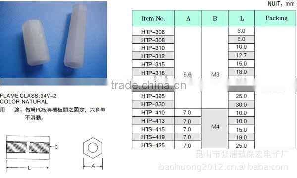 ROHS certificated Nylon snap clip, plastic spacer support