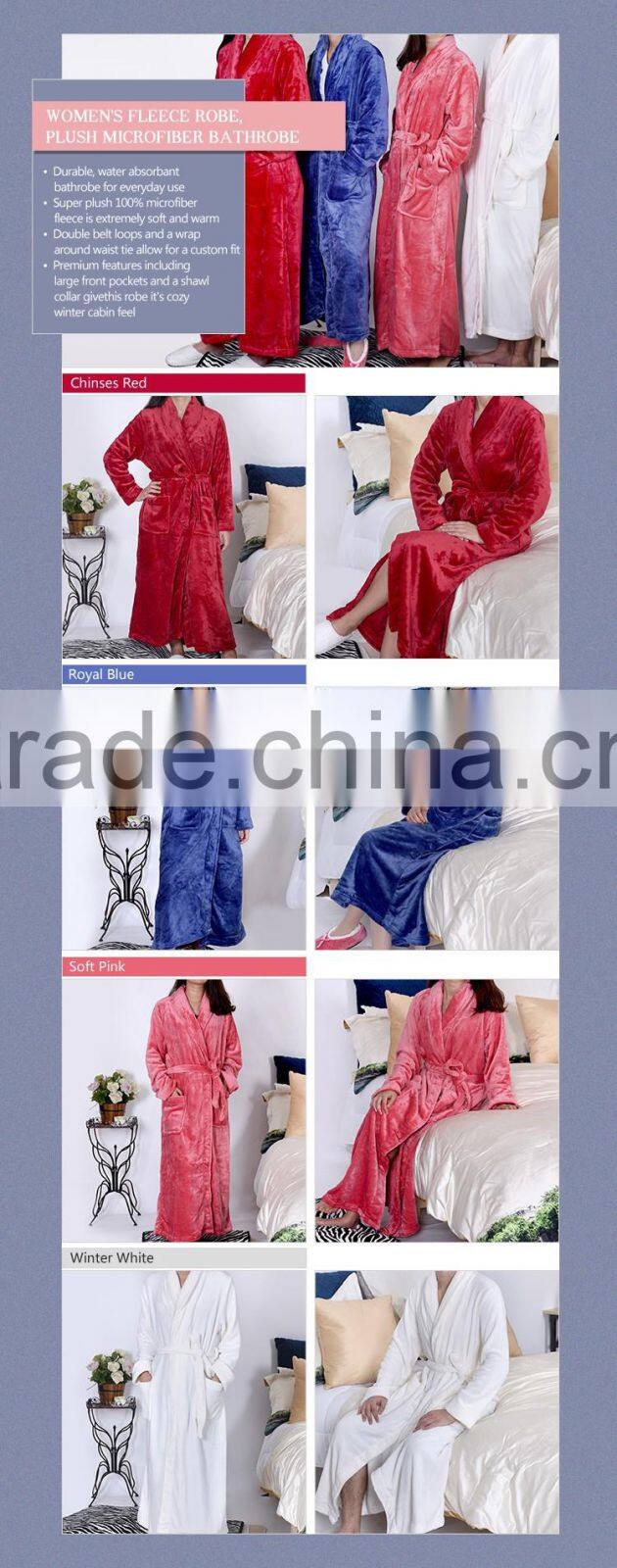 China factory high quality 100% cotton waffle bathrobe