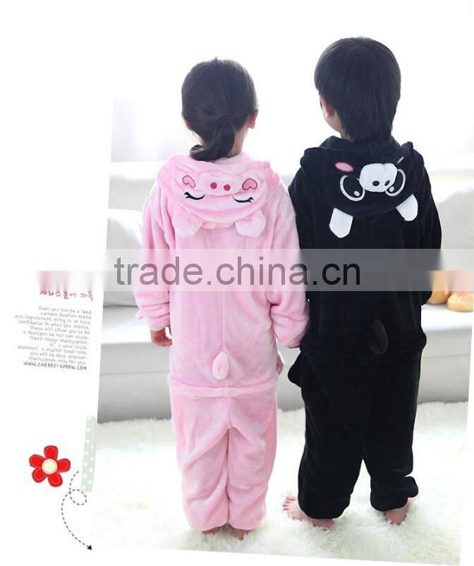 Sister or brother flannel fleece cartoon onesie with top quality