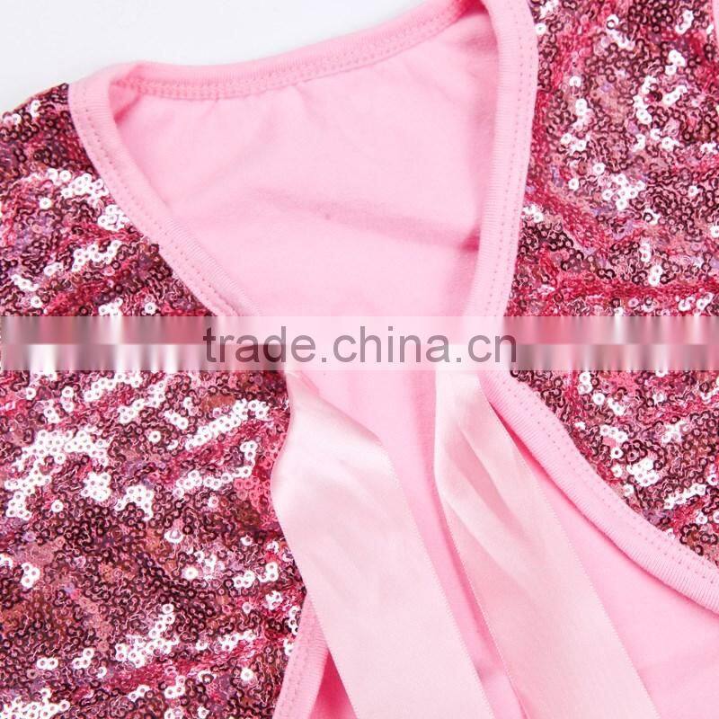 New design high quality hot girl wear organic cotton Christmas Sequin Top vest baby sequins safe no rash sleeveless vest
