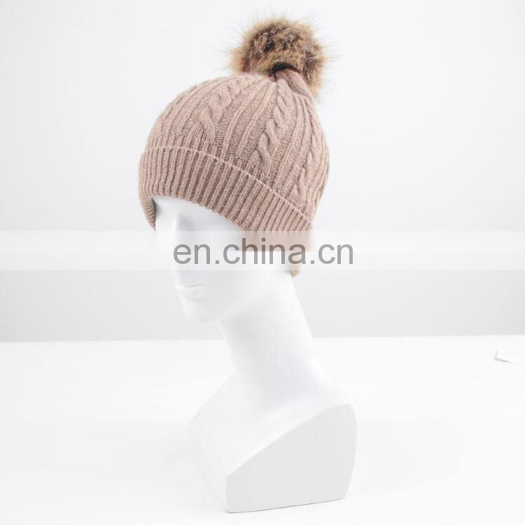 TOROS custom high quality hat knitted hat pompom warm winter hats for women
