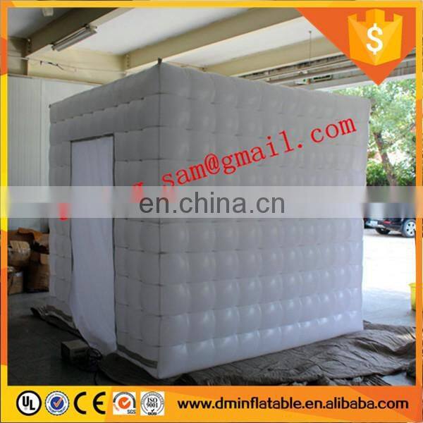 LED bulb Inflatable photo booth enclosure with zipper close the door