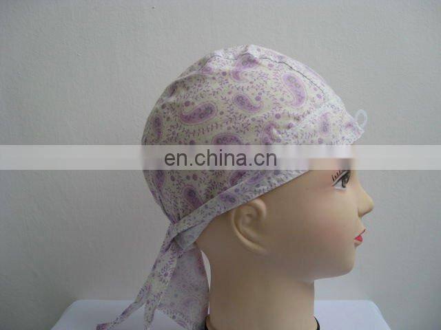Beautiful Slight Purple Paisley Printed Bandana Cap For Girl