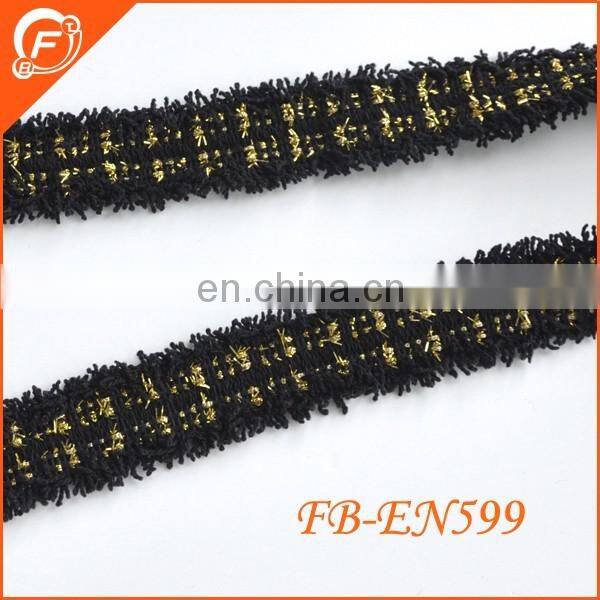 black fashion trim fringe for curtain