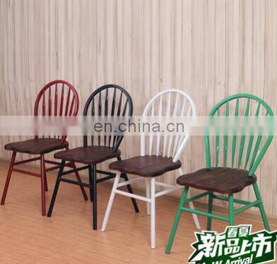 Vintage dessert shop chair hotel real wood soft cushion leisure chair office cafe milk tea shop chair
