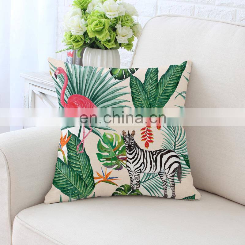 i@home Flamingo cartoon printing lumbar back pillow cushion cover for sofa