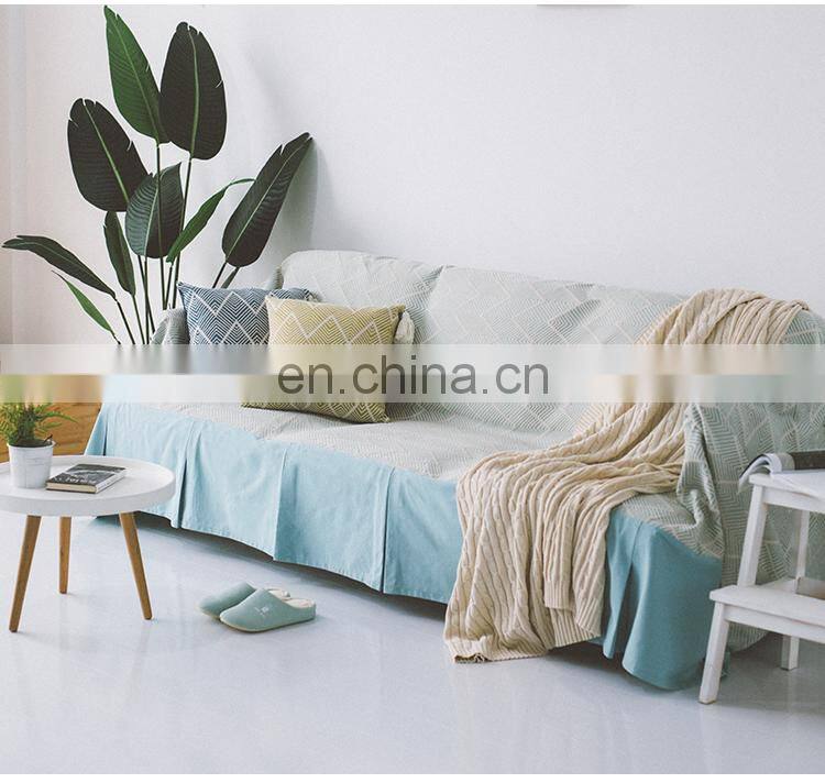 Yiwu Factory Home Decor Furniture Protector Fabric Couch Cover Triangular Stripe Jacquard Sofa Cover Protector