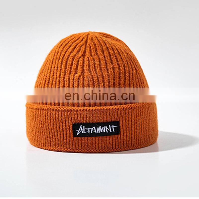 Eco-friendly winter knitted beanies hat, custom logo beanie hat