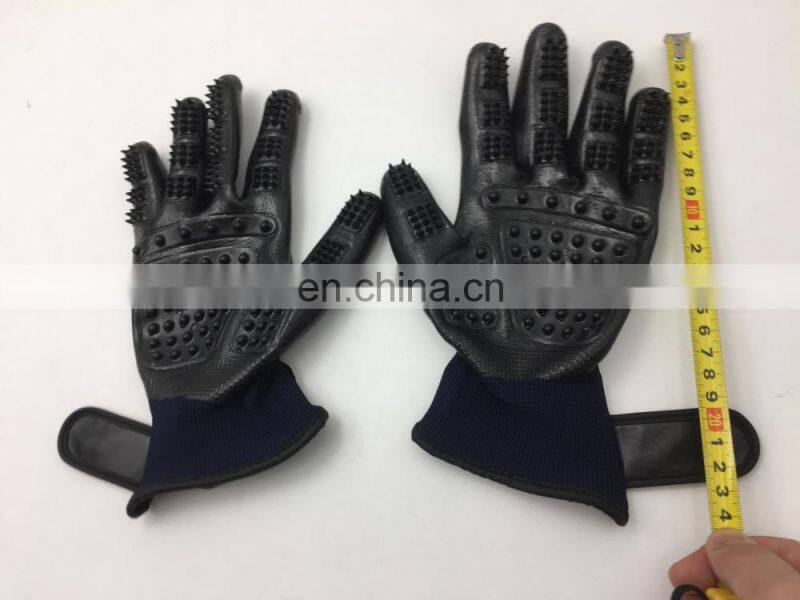 Wholesale India Manufacture Massage Hair Removal Cleaning Bath Pet Dog Cat Grooming Gloves
