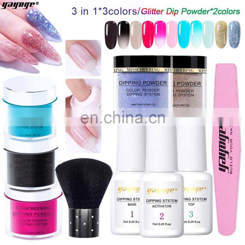 2020 Dip Acrylic Nails Powders kit System Comes with Bond,Base,Activator,Top,Brush