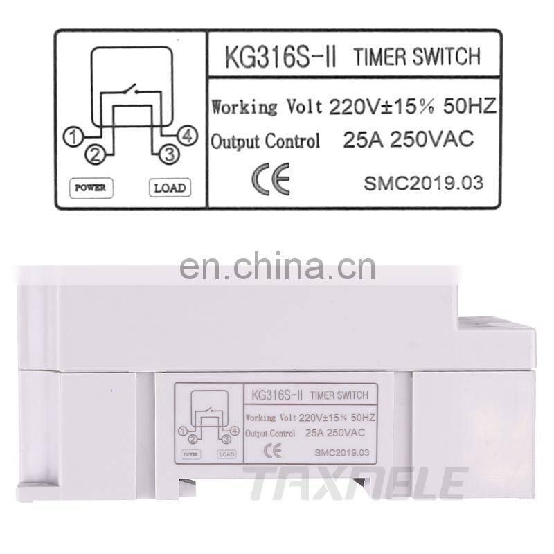 KG316S High Load 30A 220V 7 Days Weekly Digital Electronic Lighting Timer Switch Interval 1 Second Power Direct Output