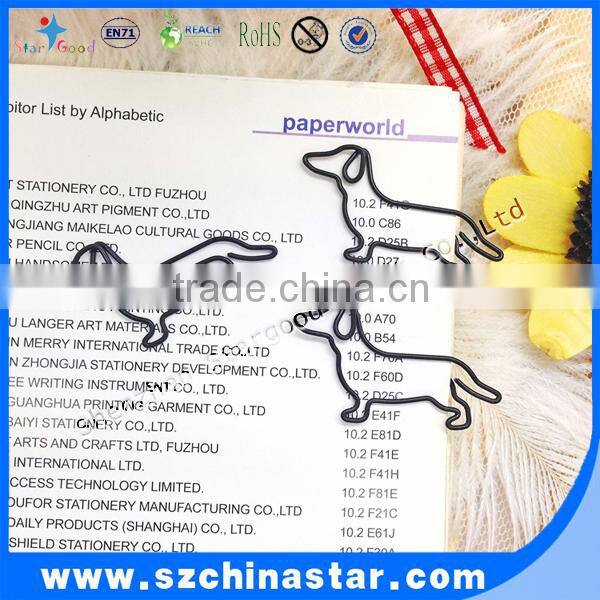 Mini dog shape paper clip PET coated PMS color