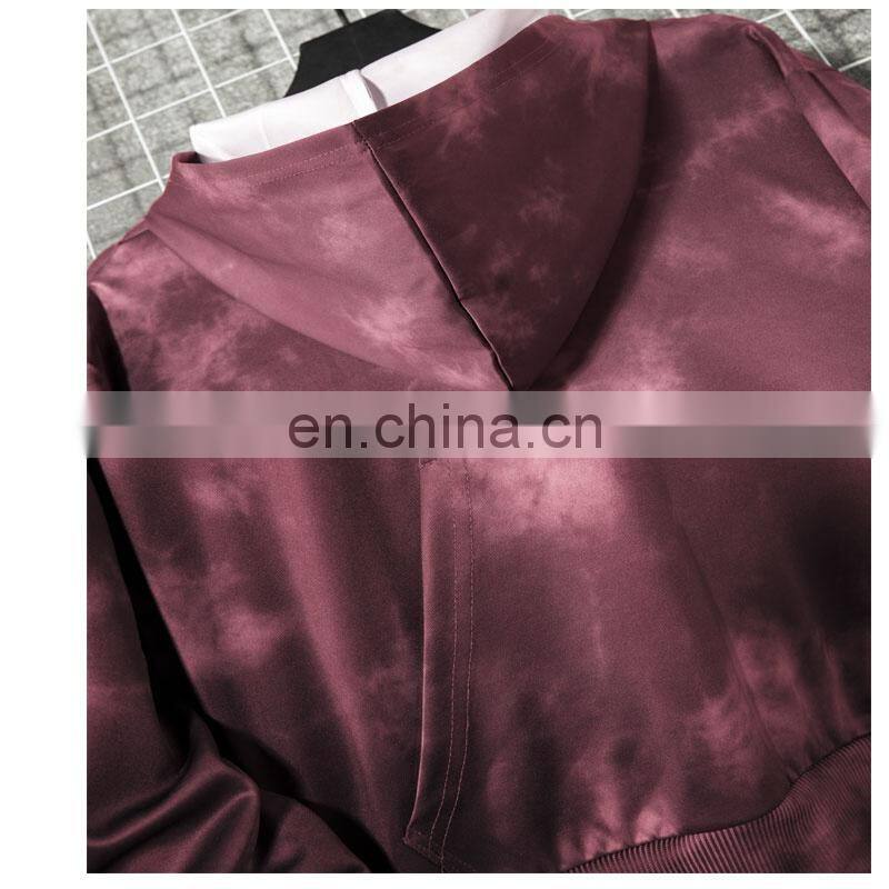 Customized plus size retro tie-dye T-shirt star gradient hooded sweater