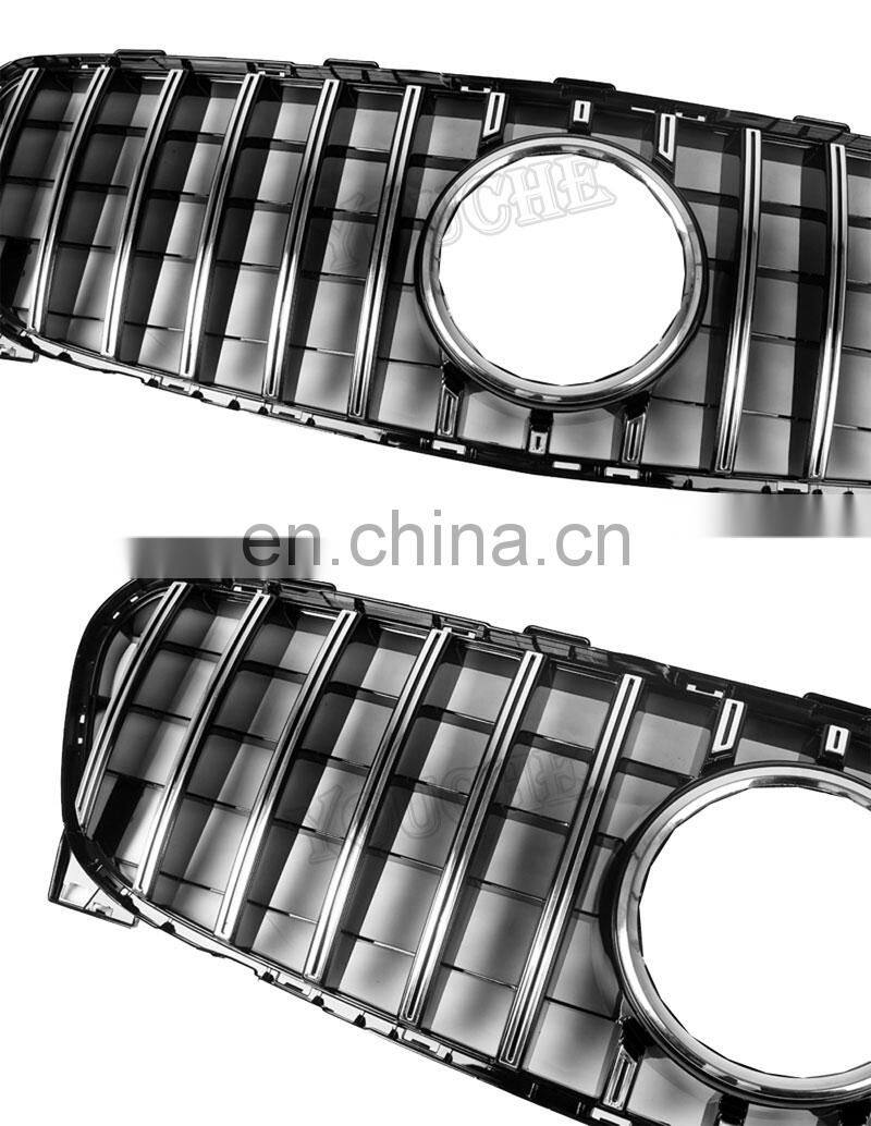 Silver GT R style front bumper grille grill for Mercedes GLA class X156 GLA200 GLA220 GLA250 2017 2018 2019