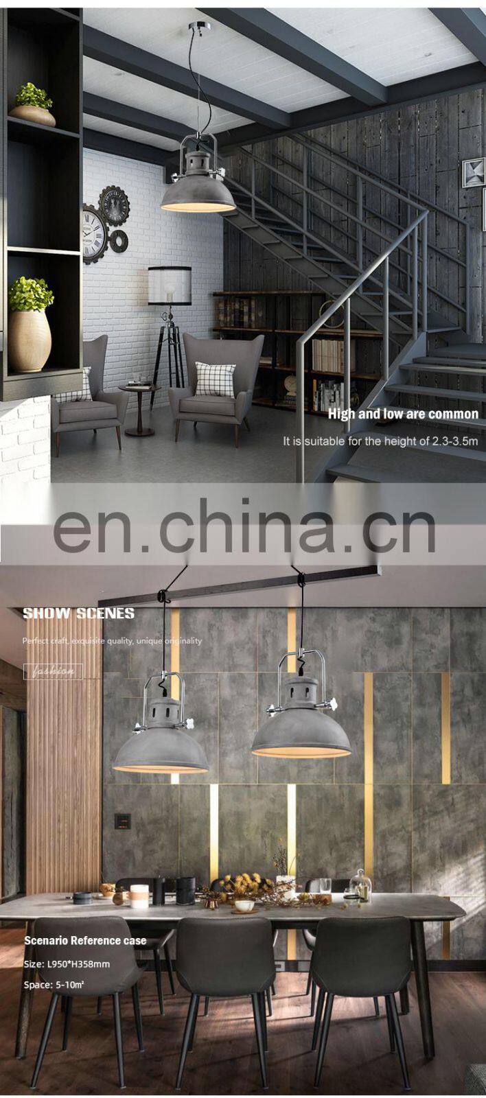 HUAYI Factory Wholesale Vintage Decoration Iron Solid Wood Indoor 5W 10W Living Room Kitchen Hanging LED Pendant Light