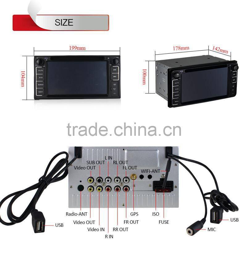 Dual Core Pure Android 4.4 Car Radio for Toyota Hilux Fortuner Innova old camry corolla old vios RAV4 Prado DVD GPS WIFI 3G SWC