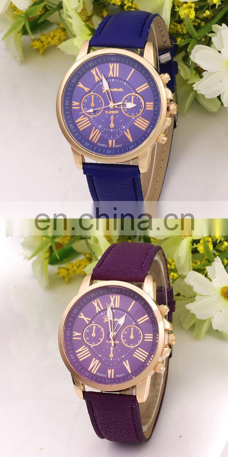 2966 Fashion Women Leather Watch lady bracelet watch gold women Watch Band Leather