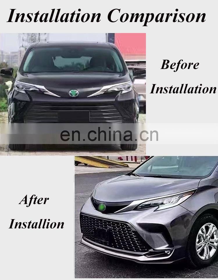Runde Newest Kit For 2021+ Toyota Sienna Upgrade XSE Sport Body Kit Front Bumper Grille Fog Lights Rear Bumper