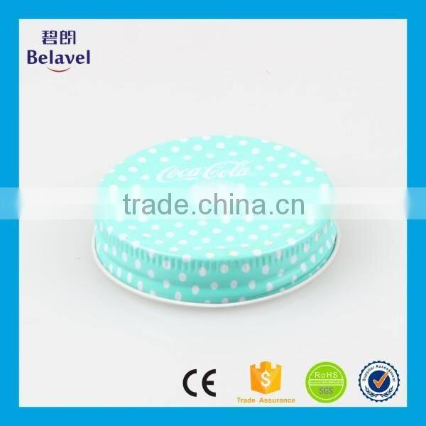 OEM custom white dot screw cap logo printing mason jar metal lids with hole