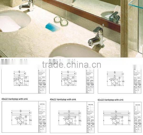 Popular Polishing Hotel Modern Design Bathroom Marble Vanity