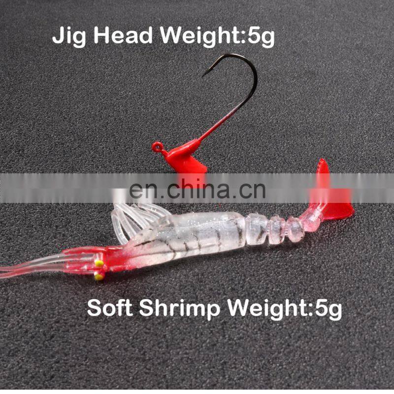 JOHNCOO Wholesale In Stock 9cm 10g Soft Lure Soft Baits Lead Hook Shrimp Soft Fishing Lures