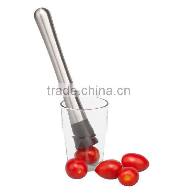 430 stainless steel bar&ice&drink & cocktail muddler with Stainless Steel Straws