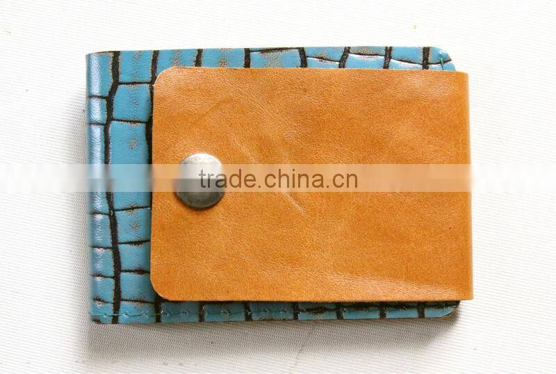 Promotional Leather money clip wallet/leather wallet with clip in new style 100% Handmade