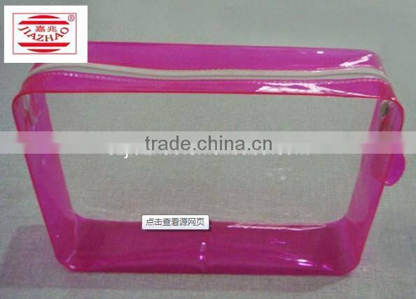 Machining transparent PVC plastic Cosmetic Packaging Bags with side gusset