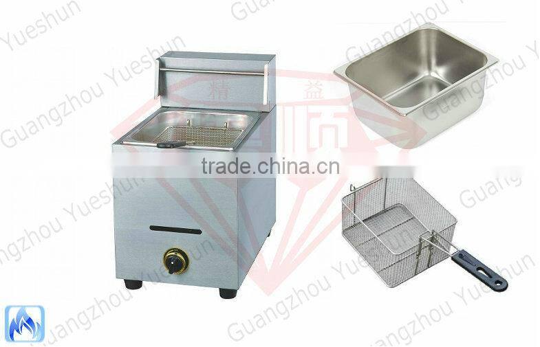 5.5 liter commercial single basket gas deep fryer