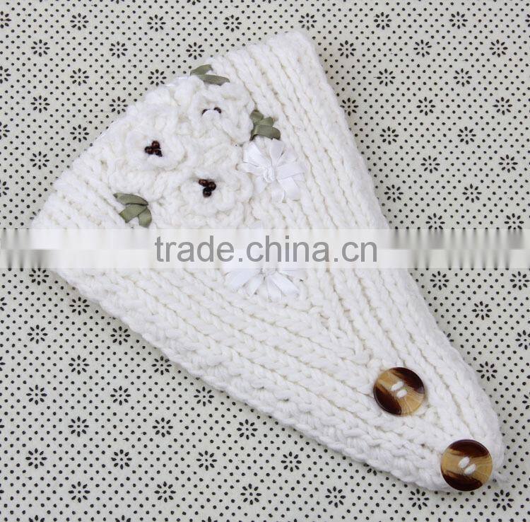 Fashion Charm Ladies Winter Hand Knitting Lace Flower Head Band