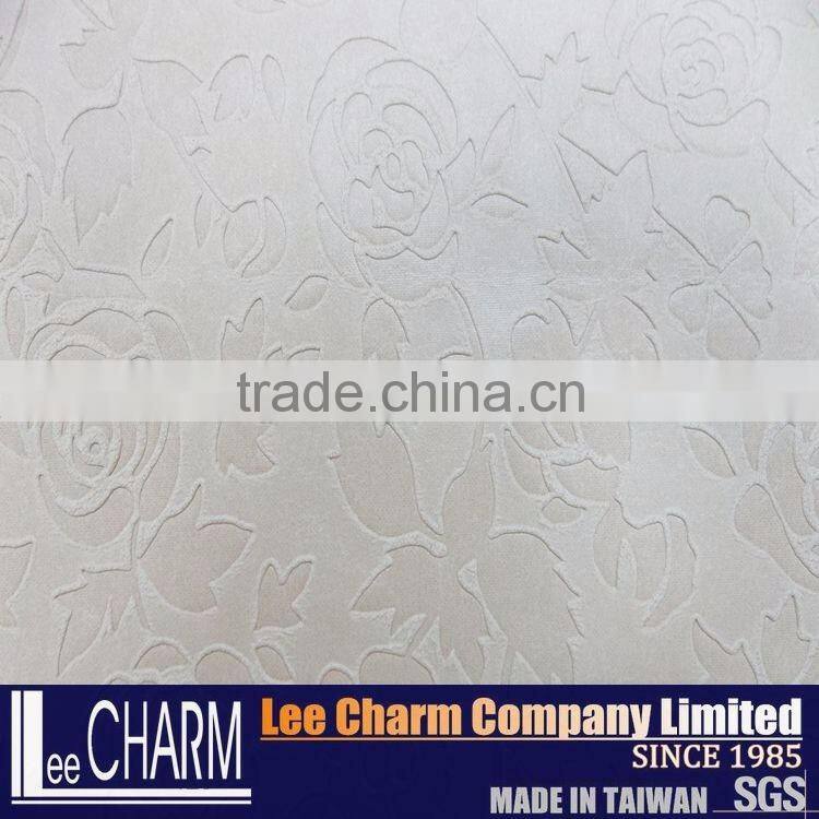 100% Polyester Rose Patterns Leather Fabric for Interior design