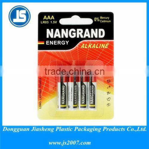 PVC plastic clamshell card for battery packaging supplier