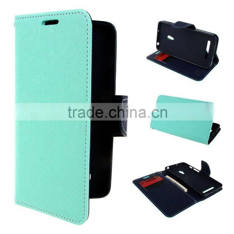 Keno Hot Selling Wallet With Card Holder PU Hybrid Leather and TPU Flip Stand Mercury Case for Asus Zenfone 5