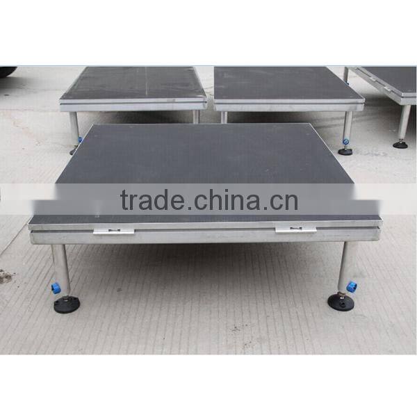 Height adjustable aluminum stage deck, portable stage for outdoor events