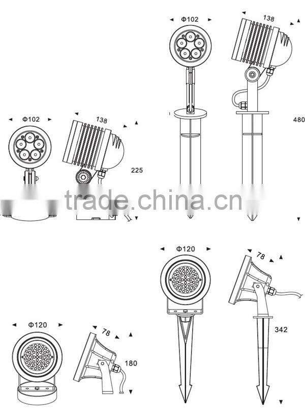 3X2W 6W LED Outdoor Garden Light Waterproof 12V IP65