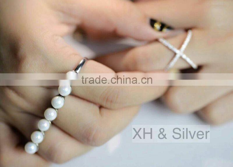 Silver jewelry 14k gold plated stone ring designs for women