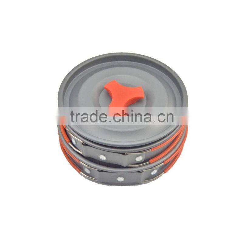 New colored Lightweight Outdoor Camping Hiking Cookware Backpacking Cooking Picnic Bowl Pot Pan Set supplier