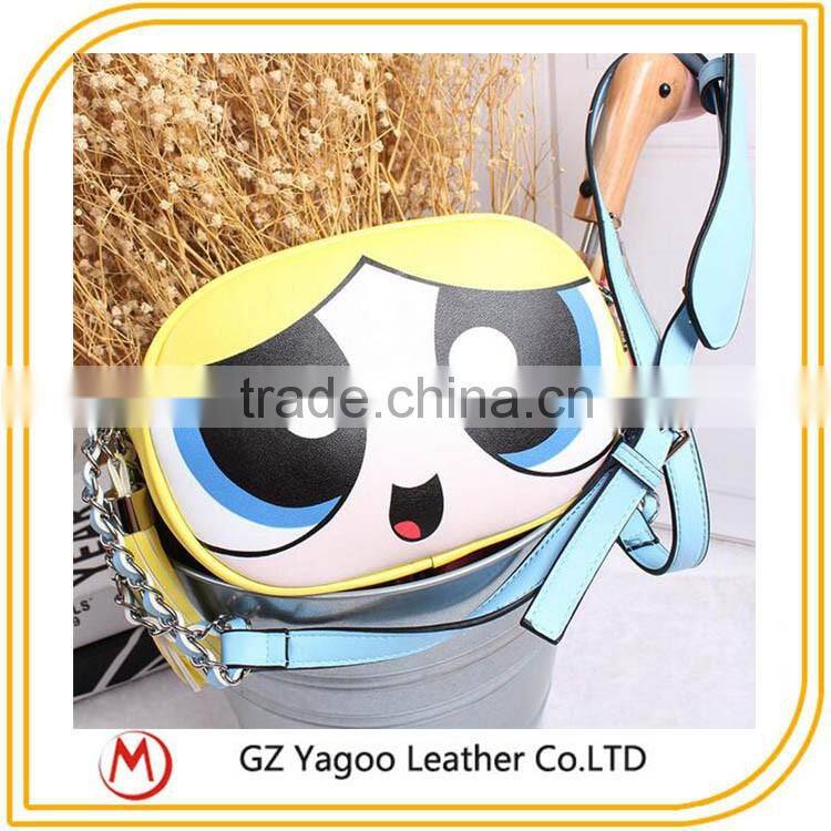 New 2016 fashion cute cartoon synthetic women leather messenger bag Occident tassels cross body bag