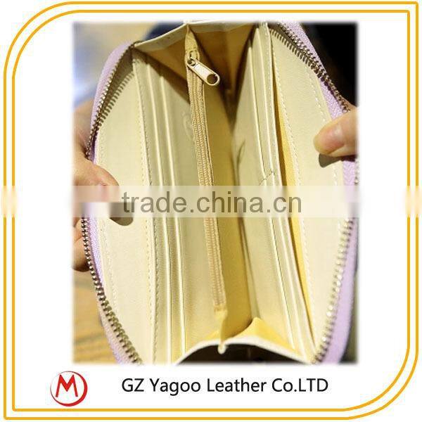 High Quality Fashion Women Lady leather travel wallet with flower