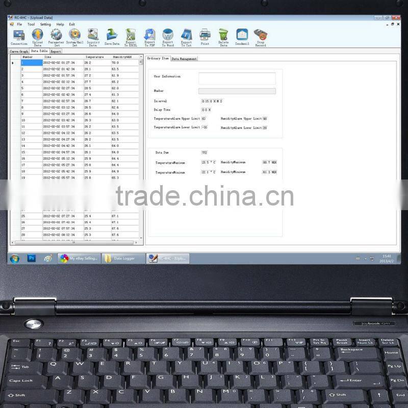 Internal External Sensor 99% RH Temperature Humidity Data logger Recorder