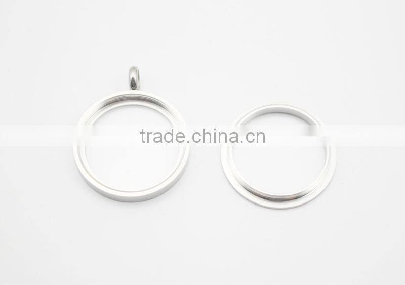 Round stainless steel shiny locket pendant with photo blank photo pendant